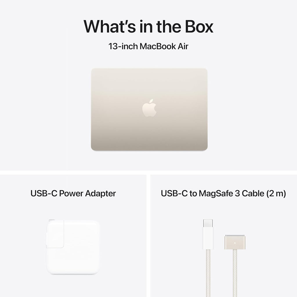 （Refurbished）Apple 2025 MacBook Air with Apple M4 Chip, 13-inch, 16GB RAM, 256GB SSD Storage, Starlight (Renewed)
